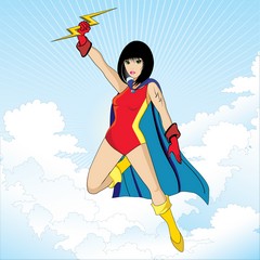 Super Heroine with lightning bolt